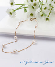 Pearl Bracelet 10K 14K 18K Solid Gold